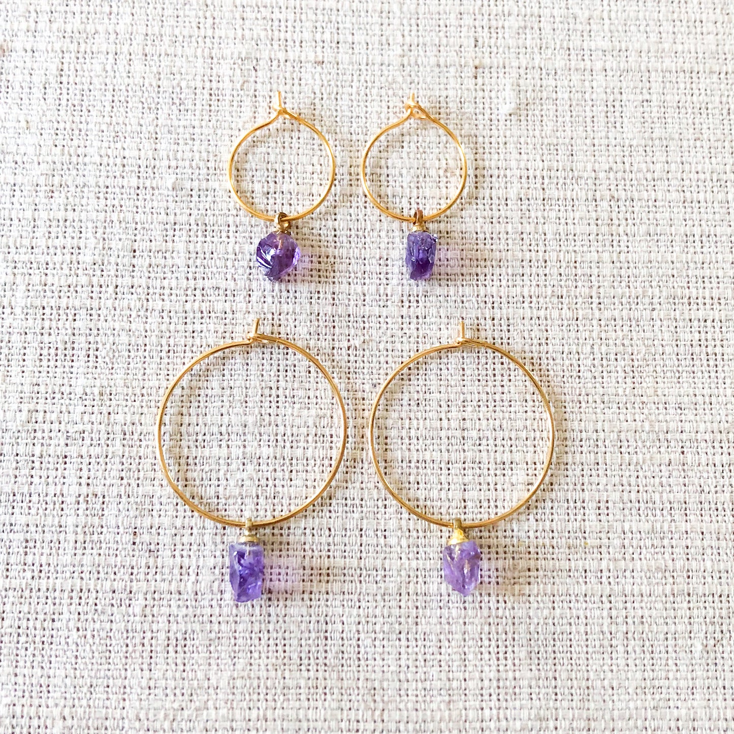 Earrings Raw Amethyst
