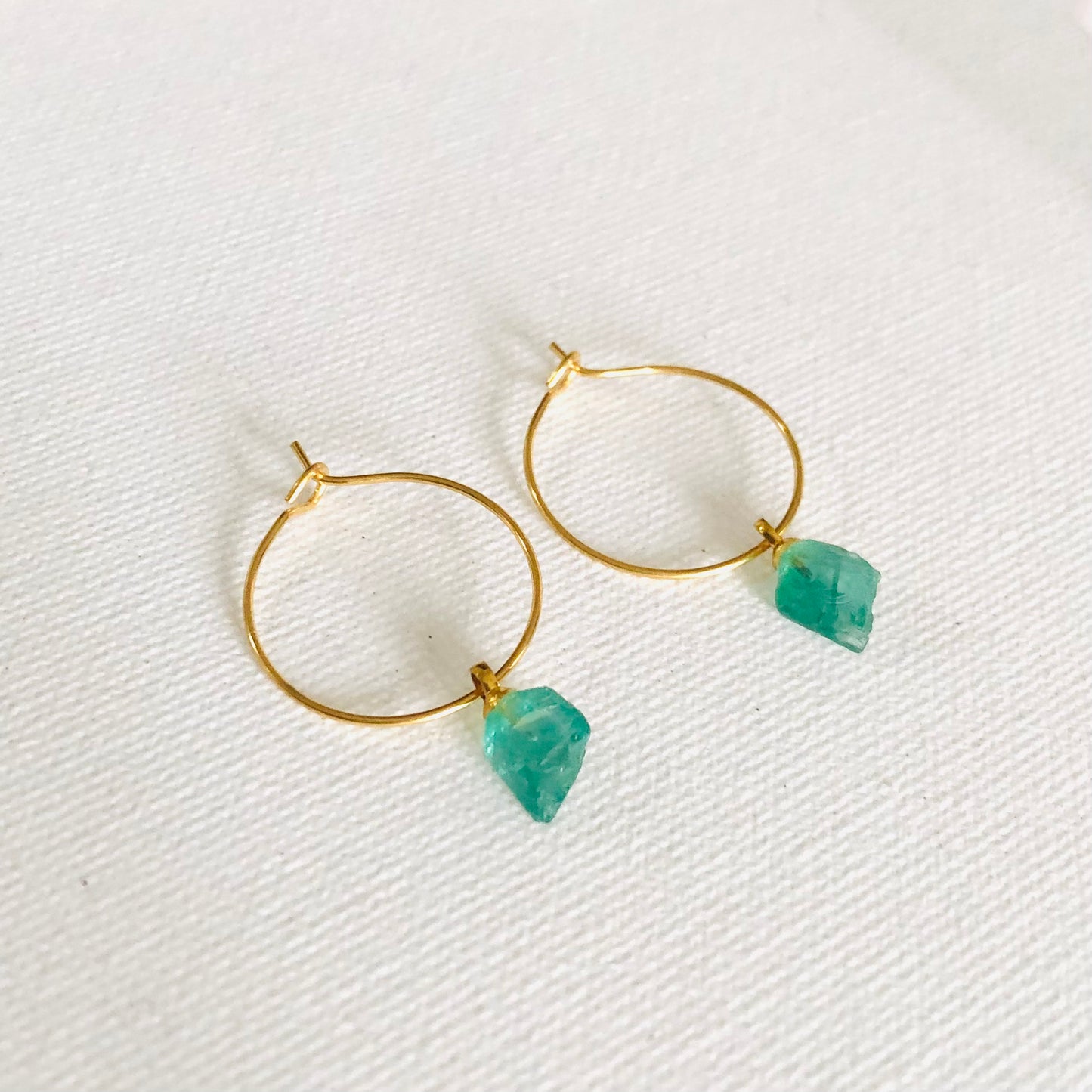 Earrings Raw Apatite