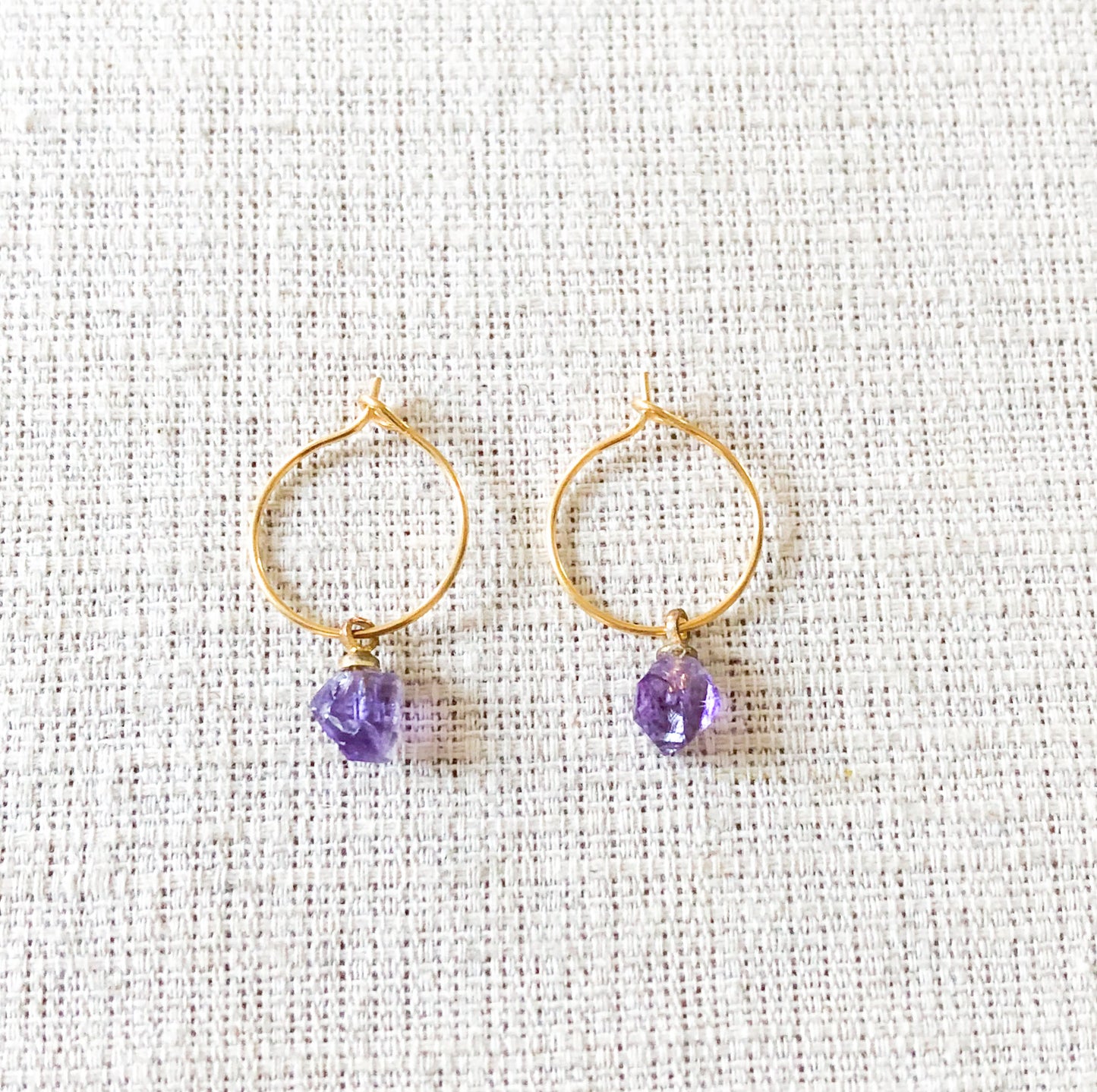 Earrings Raw Amethyst