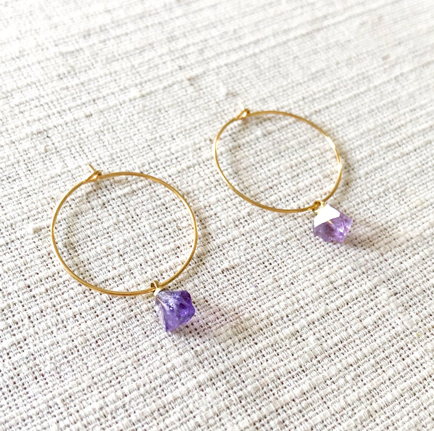 Earrings Raw Amethyst