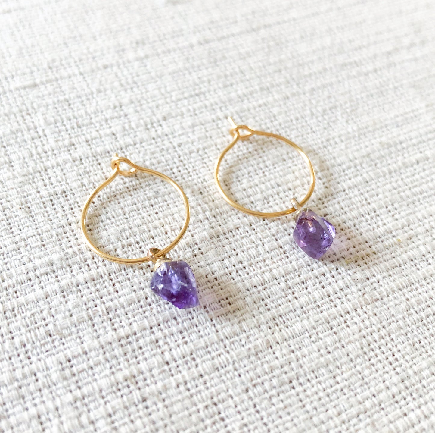 Earrings Raw Amethyst