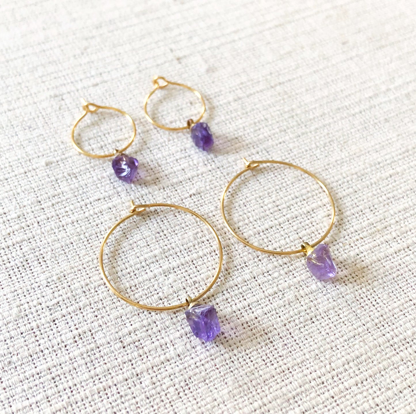 Earrings Raw Amethyst