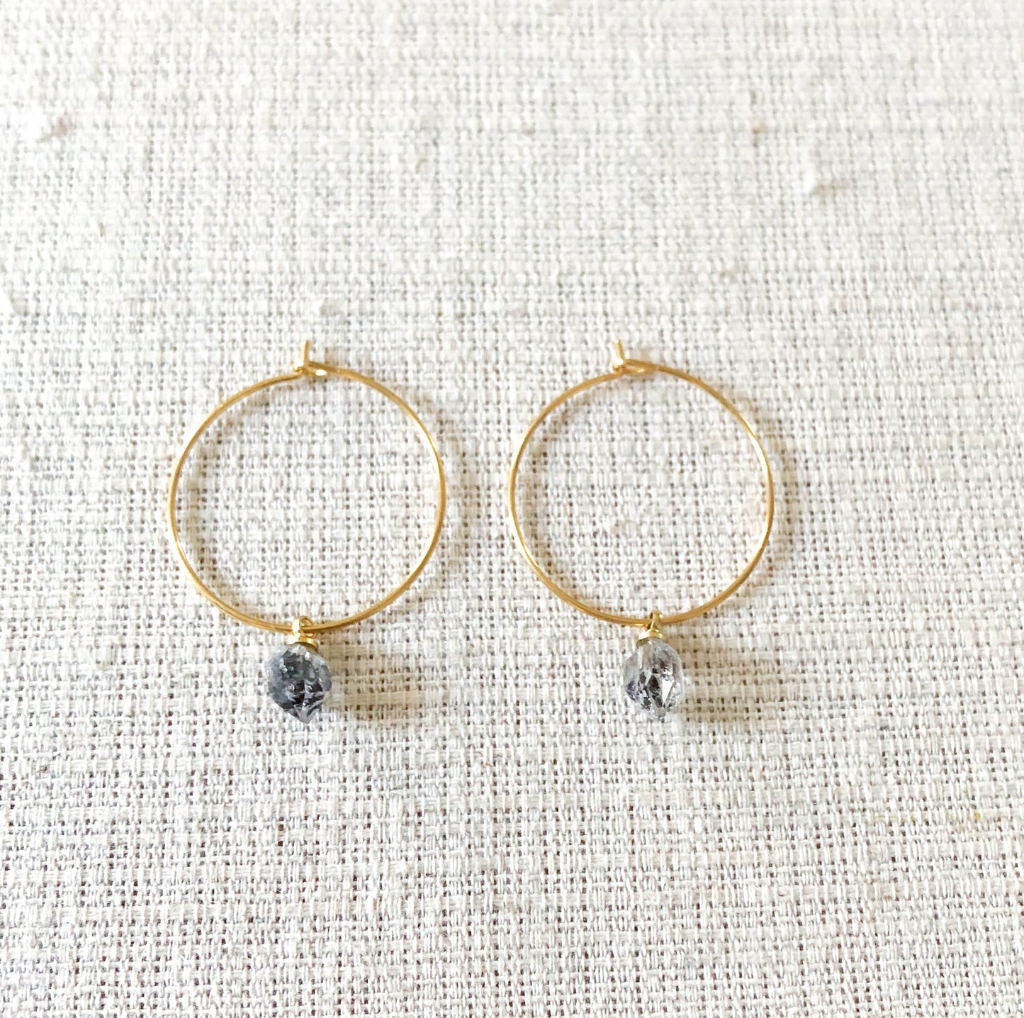 Earrings Raw Diamond Quartz