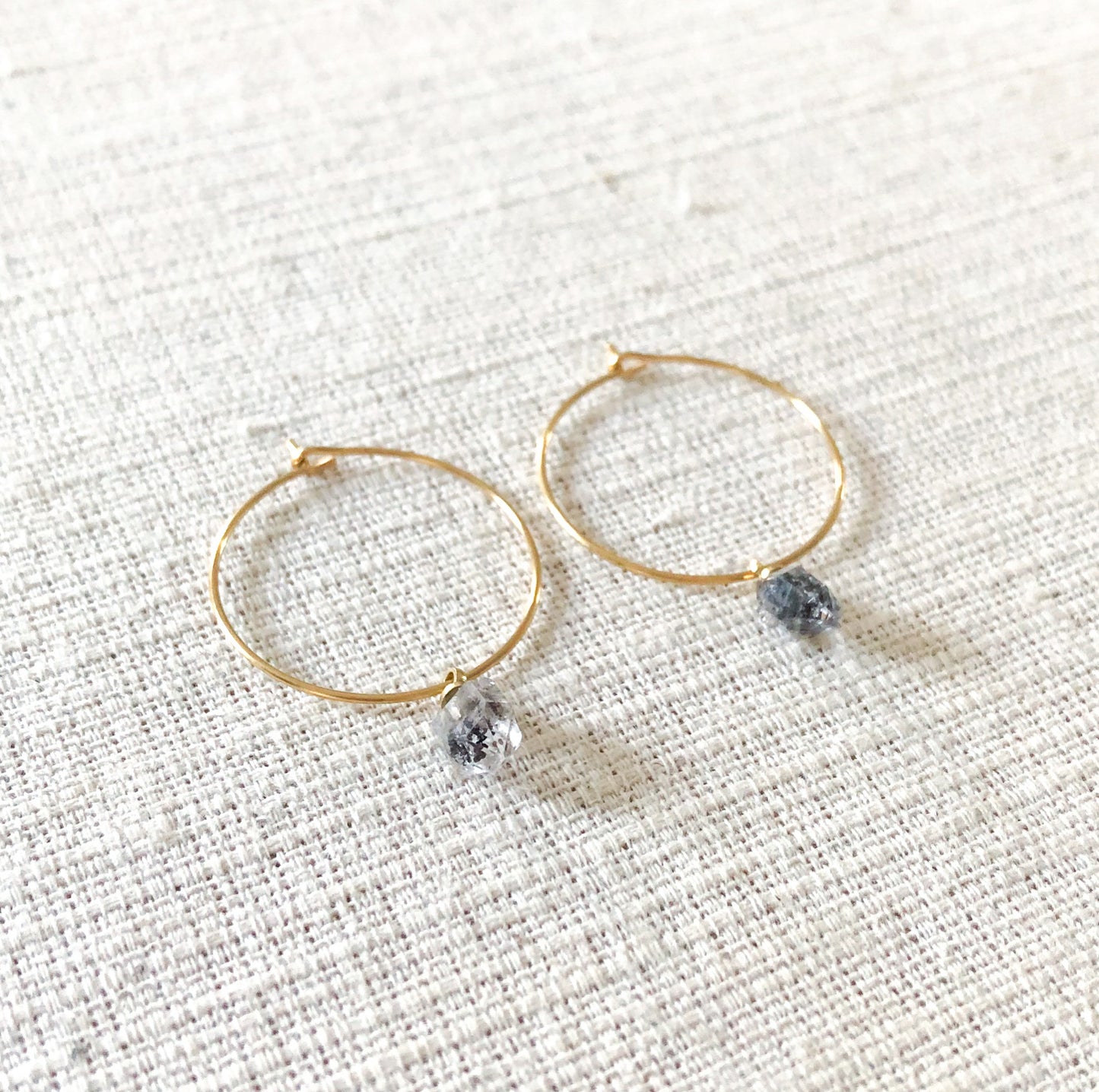 Earrings Raw Diamond Quartz
