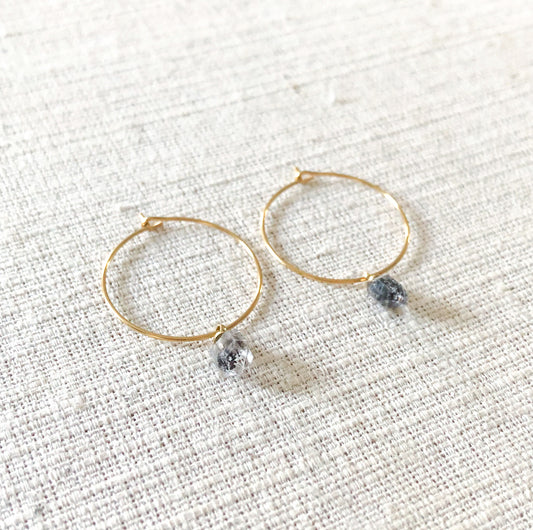 Earrings Raw Diamond Quartz