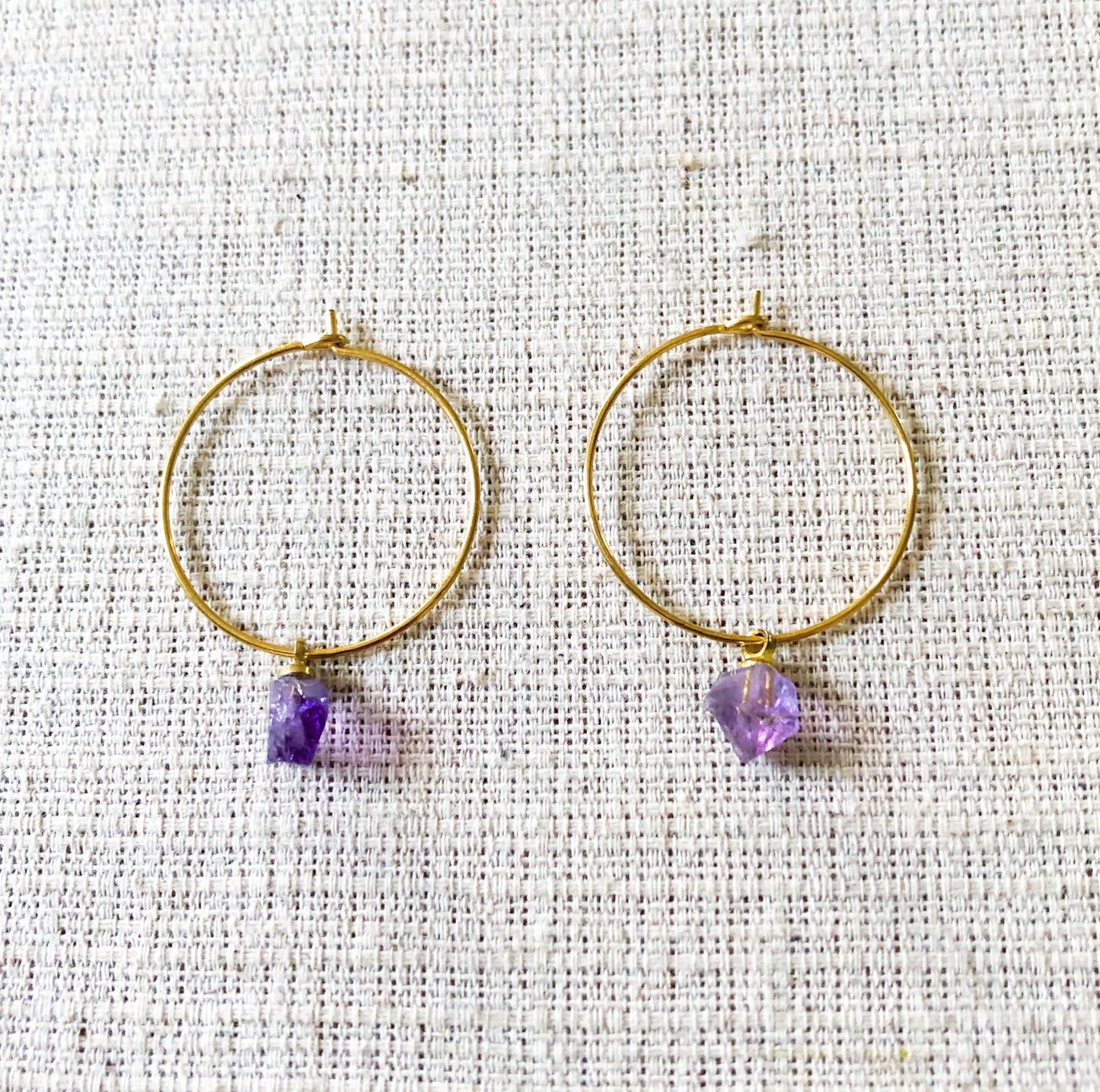 Earrings Raw Amethyst