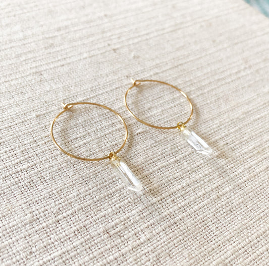 Earrings Raw Crystal Quartz