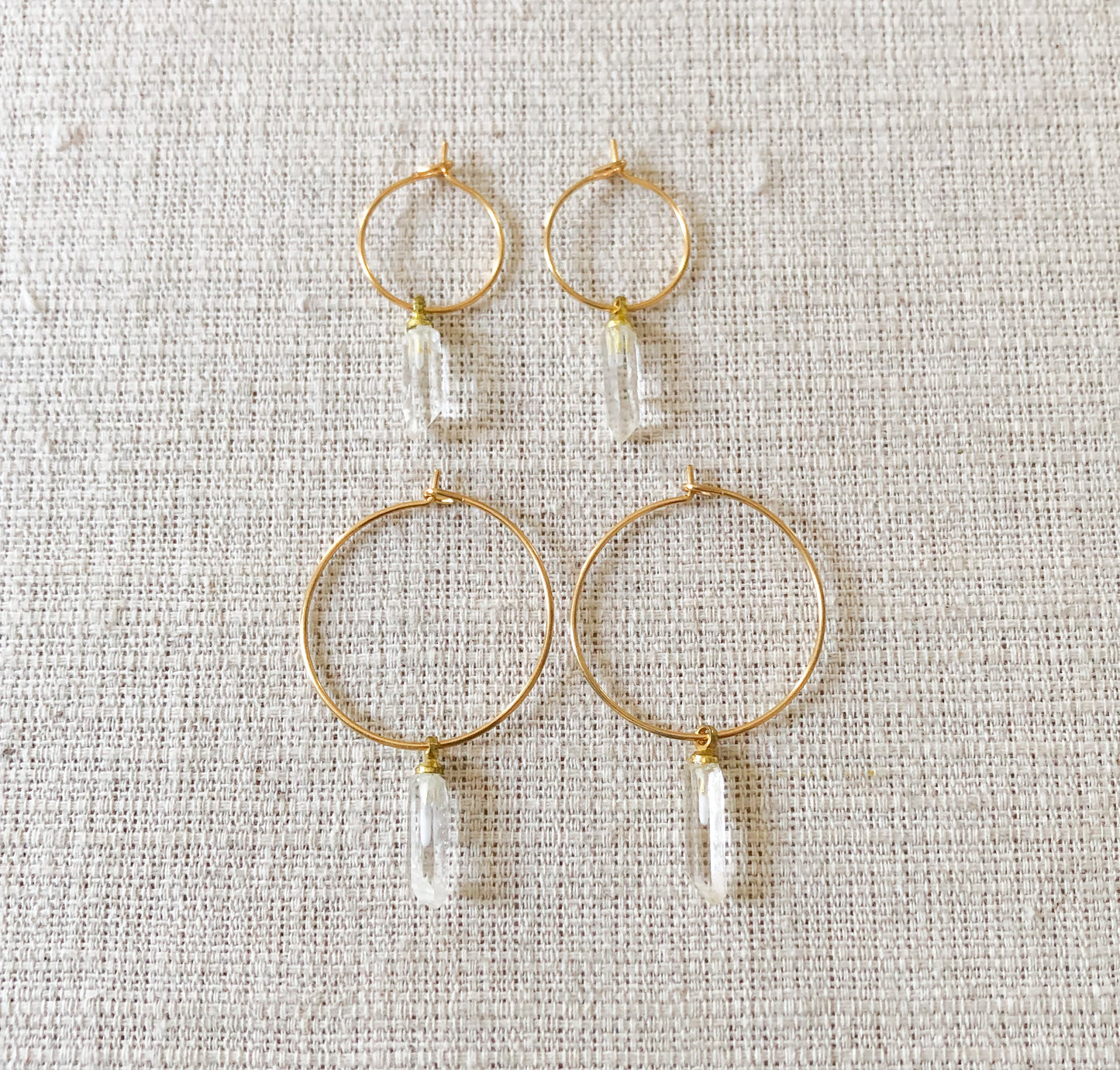 Earrings Raw Crystal Quartz