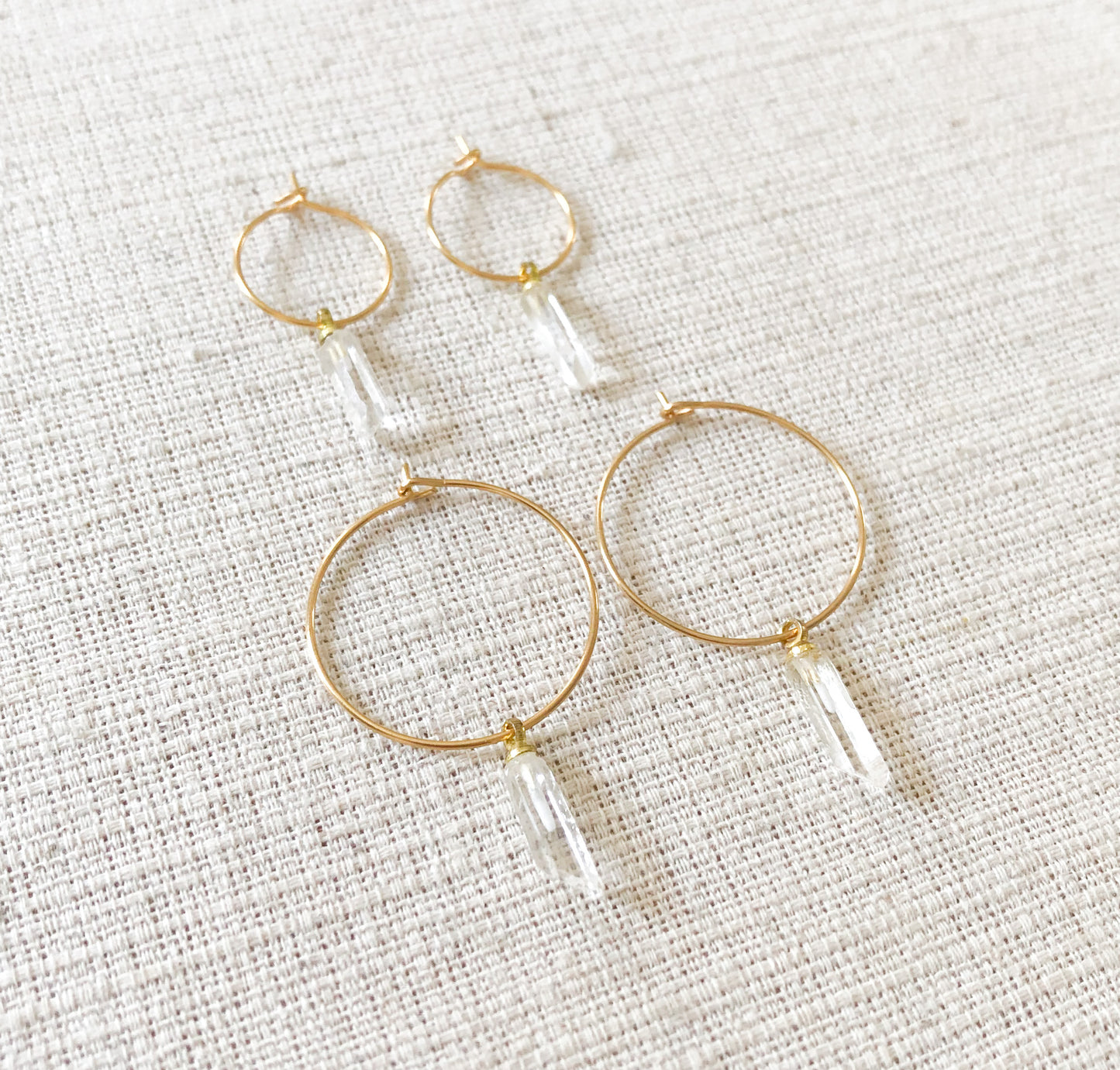 Earrings Raw Crystal Quartz