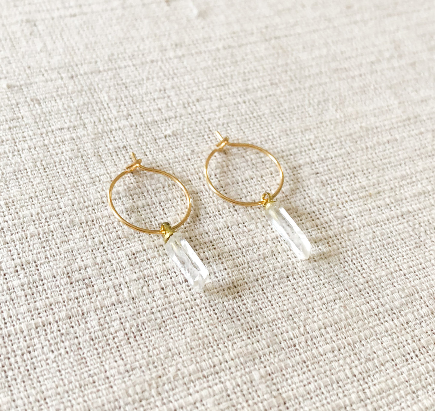 Earrings Raw Crystal Quartz